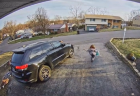 A little girl runs for help while her mom lays on the ground with a broken ankle.