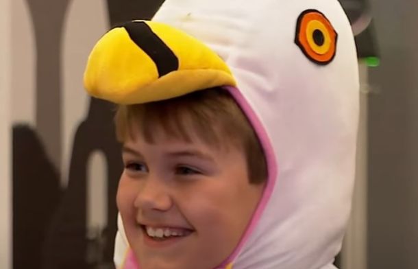 "Seagull Boy" Cooper Wallace was all smiles after winning the European Screeching Competition.