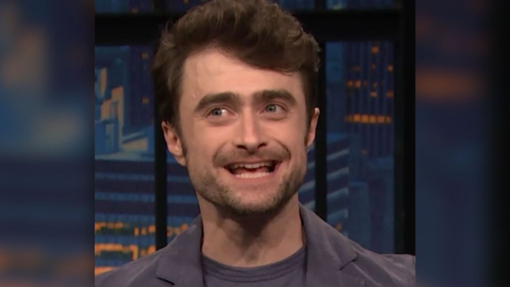 Daniel Radcliffe telling a story on a talk show.