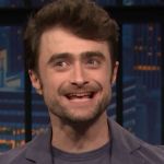 Daniel Radcliffe telling a story on a talk show.