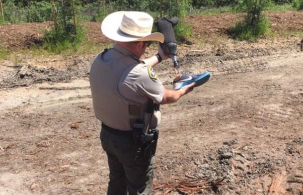 Sheriff trying to figure out how the leg ended up in a lumber yard without its person attached.