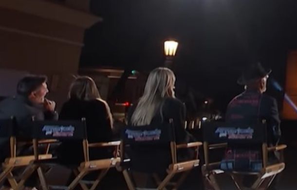 America's Got talent judges were moved outside for the Sky Elements drone show.