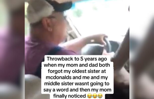 Image shows a dad trying to figure out how to return to pick up the daughter he left at McDonald's.