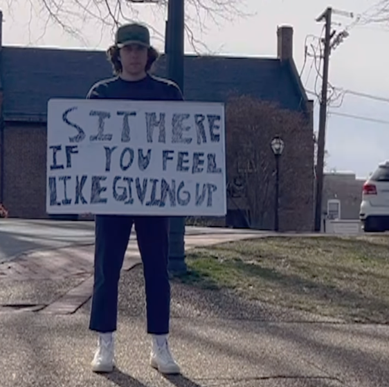 man with sign