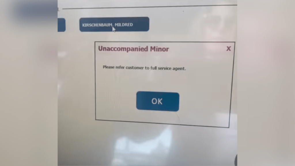 unaccompanied minor button