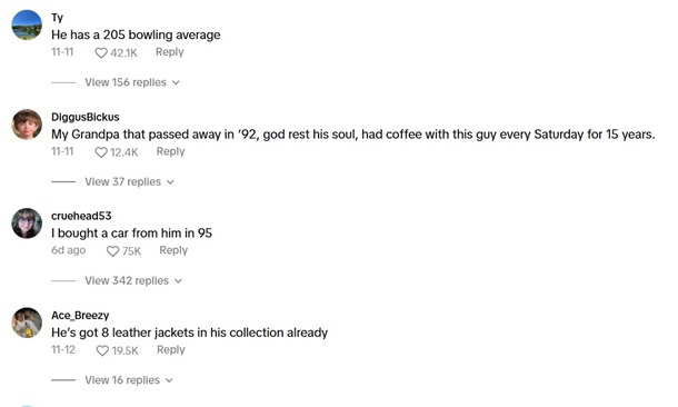 Image shows comments from a TikTok video about a baby with a full head of hair.
