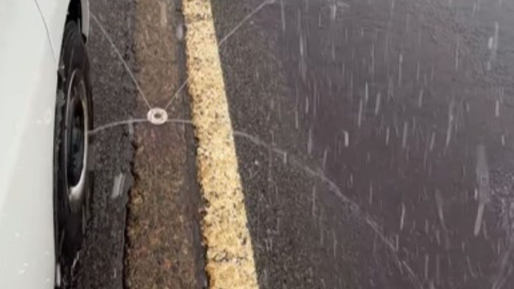 Image shows a sprinkler head from the road sprinklers in Japan.