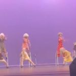 Image shows a dance recital performed by "Grannies Gone Wild."