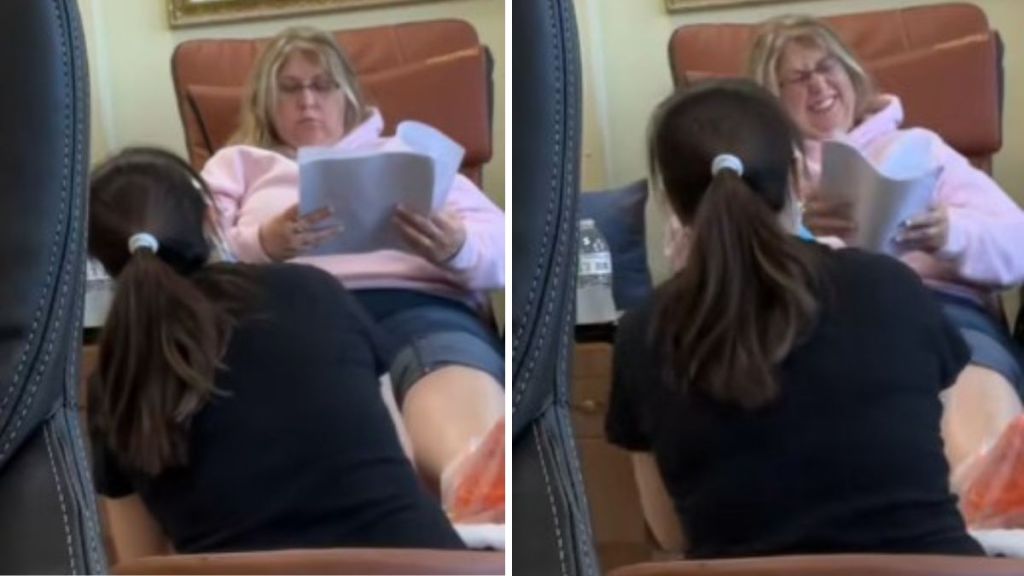 Women getting a pedicure helps a Vietnamese immigrant study for the US Citizenship and Naturalization test
