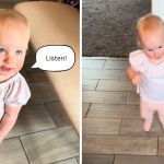 Left image shows a small child saying "Listen!" Right image shows a baby dancing to the Beach Boys "Barbara Ann."