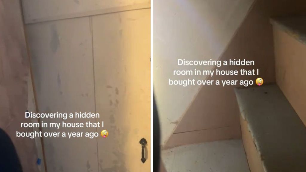 A year after buying an old farmhouse, the owner found a door to a hidden room behind bookcases.