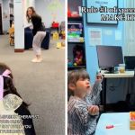 Images show a speech therapist engaging with children through play to encourage communication.